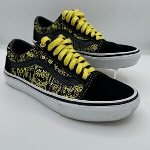 Vans Old Skool x Sponge Bob x Mike Gigliotto-black and yellow-Sz 6.5 youth